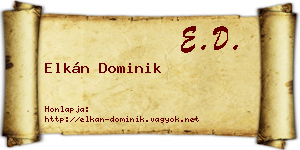 Elkán Dominik névjegykártya